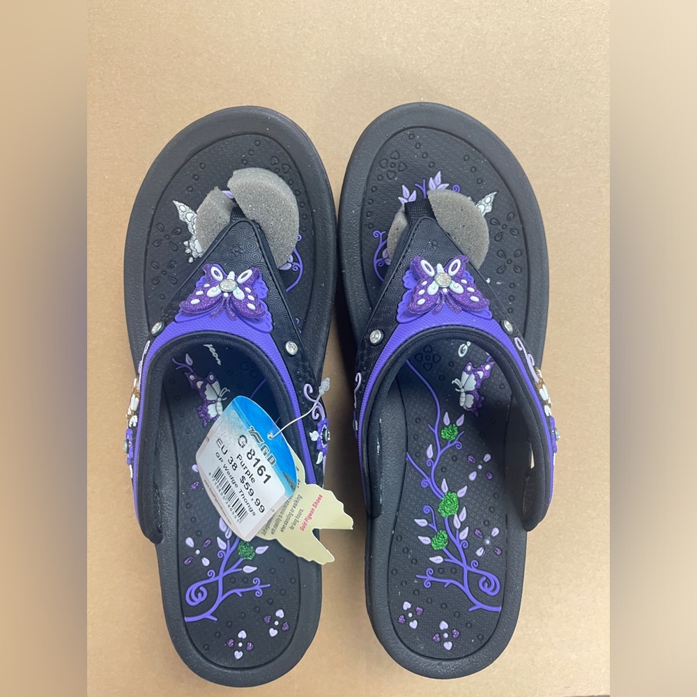 Women’s Purple Floral Embellished Sandals